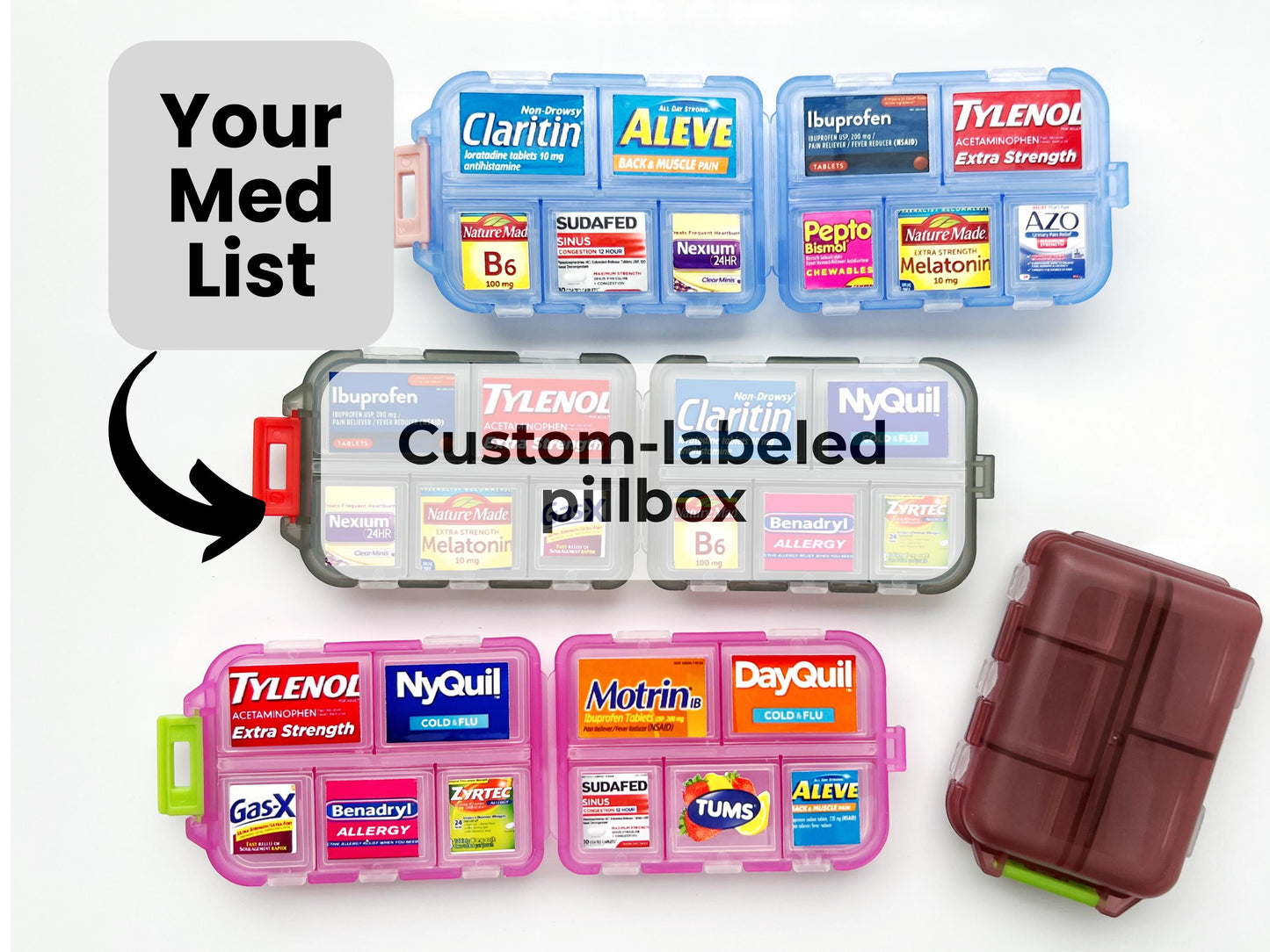 10-Slot Custom Labeled Pillbox TT