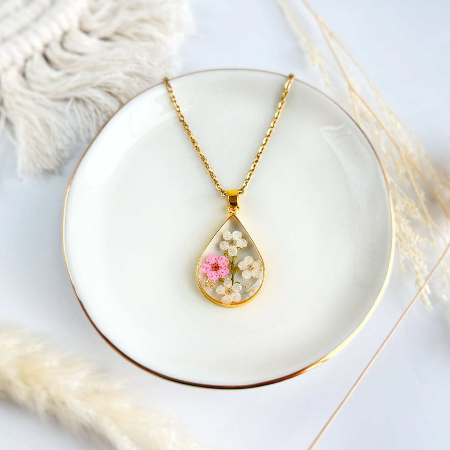 May Lily of the Valley & Hawthorn Necklace