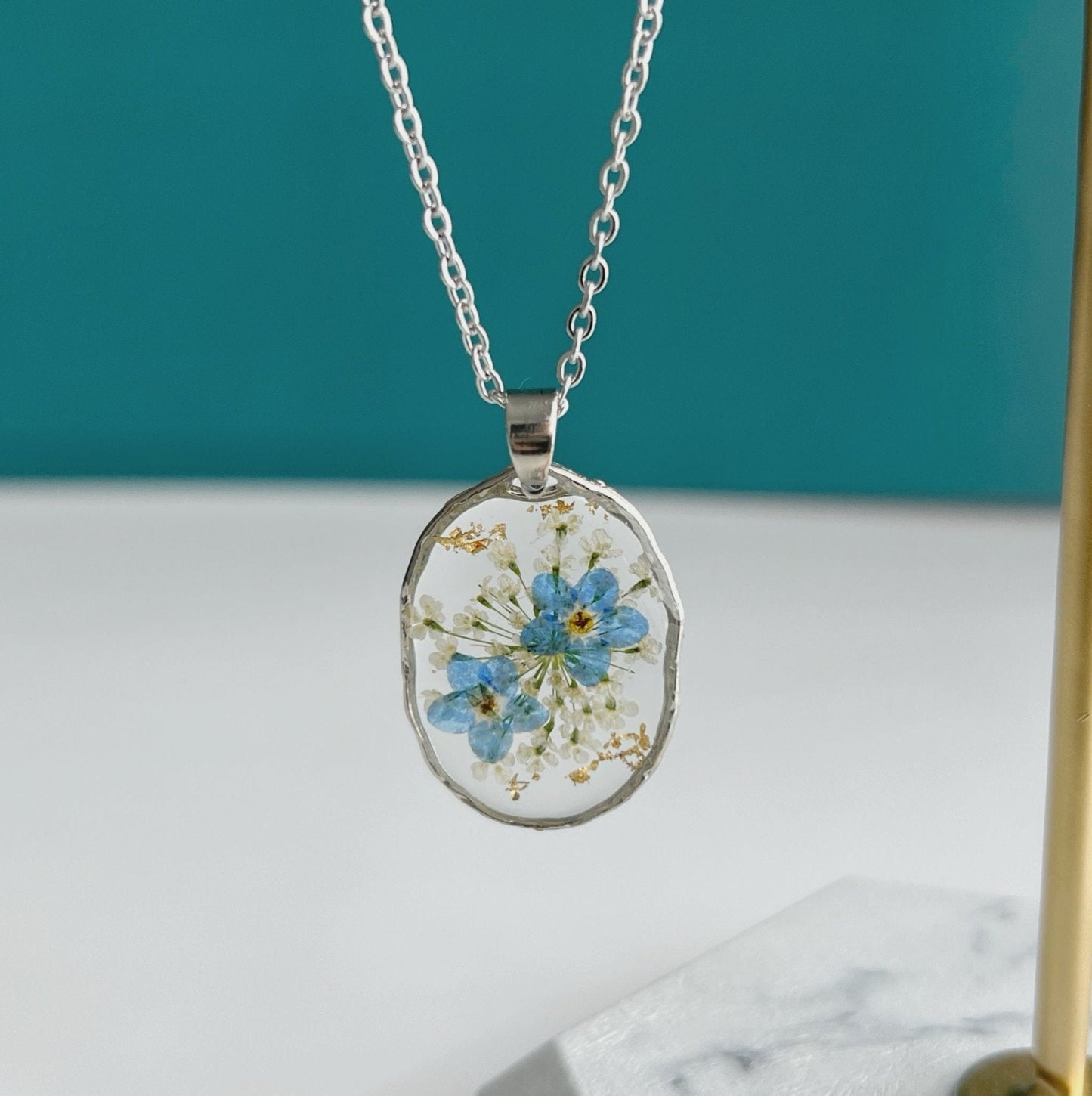 Silver Oval Necklace
