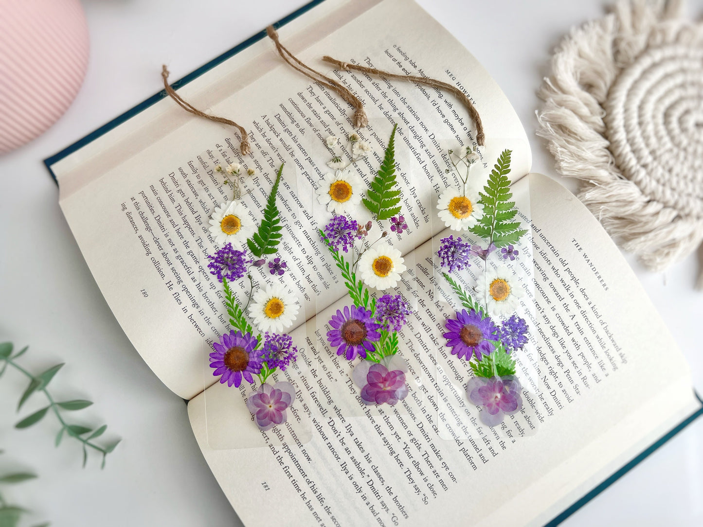 Laminated Floral Bookmark with Name