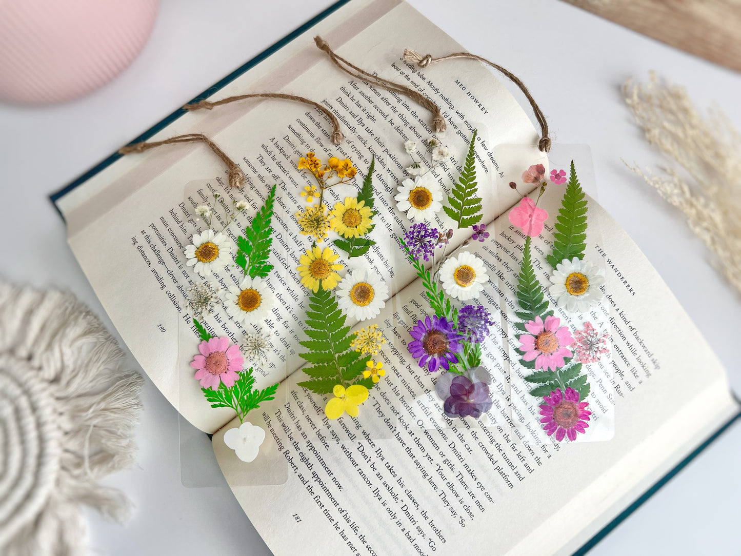 Laminated Floral Bookmark with Name